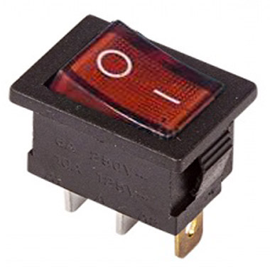 Выключатель клавишный RWB-206-1 Mini 12V 15А (3с)