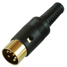 Разъём DIN 5 pin (шт.) позолоченный на кабель