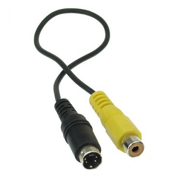 Шнур mini DIN 4 pin (S-VHS) - 1 RCA OD4.0мм 0.15м