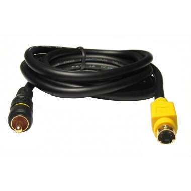 Шнур mini DIN 4 pin (S-VHS) - 1 RCA OD5.0мм 1.5м позолоченный