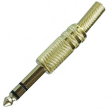 Разъём jack 6.35 мм (шт.) stereo металлический позолоченный Разъём jack 6.35 мм (шт.) stereo металлический позолоченный