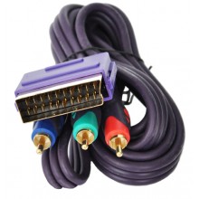 Шнур SCART - 3 RCA COMPONENT/RGB OD8.0мм 1.5м позолоченный