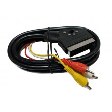 Шнур SCART - 3 RCA OD6.0мм 1.5м с переключателем
