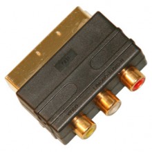 Переходник SCART (шт.) - 3хRCA (гн.) «выход» позолоченный