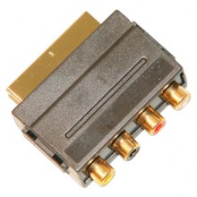 Переходник SCART (шт.) - 4хRCA (гн.) «вход-выход» позолоченный
