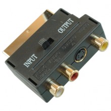 Переходник SCART (шт.) — 3хRCA (гн.) + SVHS (гн.) позолоченный