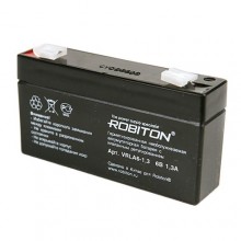 Аккумулятор ROBITON VRLA 6-1.3  (6V, 1.3Ah)