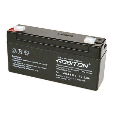 Аккумулятор ROBITON VRLA 6-3.3  (6V, 3.3Ah)