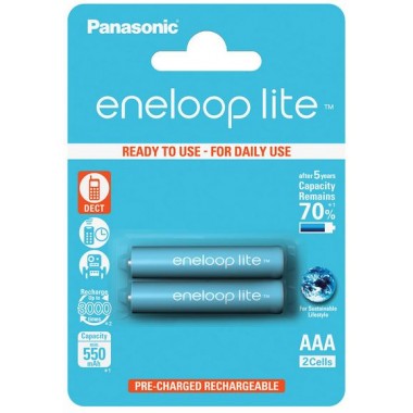 Аккумулятор PANASONIC Eneloop Lite BK-4LCCE/2BE (550 mAh)