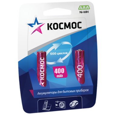 Аккумулятор Космос HR03 (400 mAh)