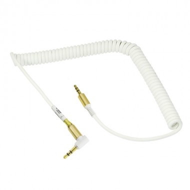 Шнур mini jack 3.5 мм - mini jack 3.5 мм AUX White 0.4м витой