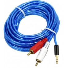 Шнур mini jack 3.5 мм - 2 RCA OD2.6x5.2мм 5.0м позолоченный