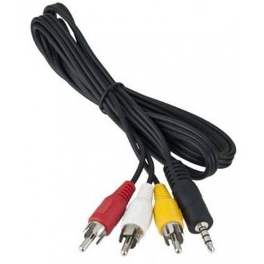 Шнур mini jack 3.5 мм - 3 RCA OD2.6x7.8мм 1.5м