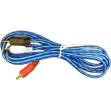 Шнур mini jack 3.5 мм - 2 RCA OD2.6x5.2мм 3.0м позолоченный