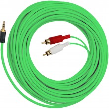 Шнур mini jack 3.5 мм - 2 RCA OD2.6x5.2мм 10м позолоченный