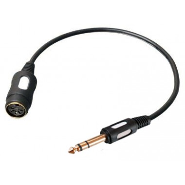 Адаптер jack 6.35 мм (шт.) - DIN 5 pin (гн.) OD5.0мм 0.3м