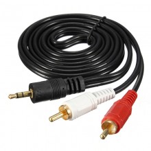 Шнур mini jack 3.5 мм - 2 RCA OD4.0x8.0мм 5.0м позолоченный