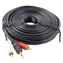 Шнур mini jack 3.5 мм - 2 RCA OD4.0x8.0мм 10м позолоченный