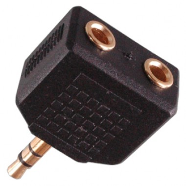 Переходник mini jack 3.5 мм (шт.) — 2 х mini jack 3.5 мм (гн.) stereo