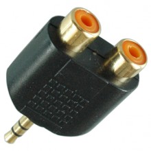 Переходник mini jack 3.5 мм (шт.) stereo — 2хRCA (гн.) позолоченный