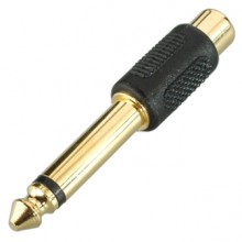 Переходник jack 6.35 мм (шт.) mono - RCA (гн.) позолоченный Переходник jack 6.35 мм (шт.) mono - RCA (гн.) позолоченный