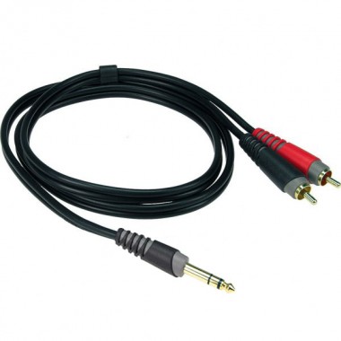 Шнур jack 6.35 мм - 2 х RCA OD4.0x8.0мм 1.5м позолоченный