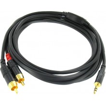 Шнур mini jack 3.5 мм - 2 RCA OD4.0x8.0мм 1.5м позолоченный