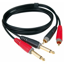 Шнур 2 х jack 6.35 мм - 2 х RCA OD6.0x12.0мм 1.5м позолоченный