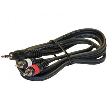 Шнур mini jack 3.5 мм - 2 RCA OD4.0x8.0мм 2.0м позолоченный