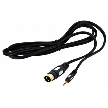 Шнур mini jack 3.5 мм - DIN 5 pin OD5.0мм 1.5м позолоченный