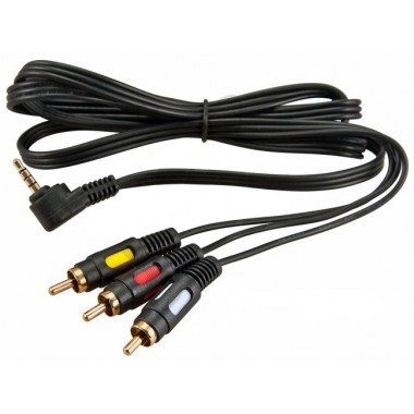 Шнур micro jack 2.5 мм - 3 RCA OD3.5x10.5мм 1.5м позолоченный