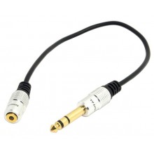 Адаптер jack 6.35 мм (шт.) - mini jack 3.5 мм (гн.) OD5.0мм 0.3м