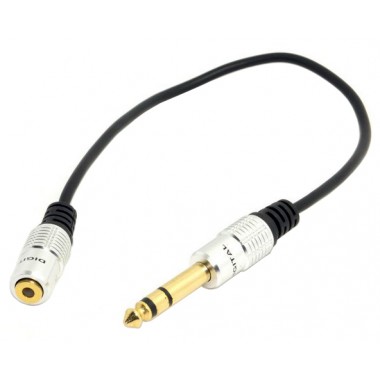 Адаптер jack 6.35 мм (шт.) - mini jack 3.5 мм (гн.) OD5.0мм 0.3м