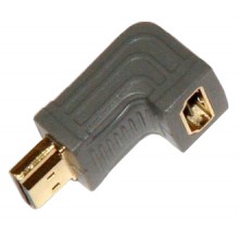 Переходник HDMI(шт.) - HDMI(гн.)  угловой позолоченный
