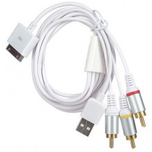 Шнур-переходник 30 pin - USB A + 3 RCA 1.5м