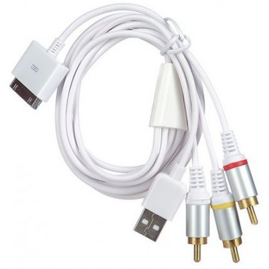 Шнур-переходник 30 pin - USB A + 3 RCA 1.5м