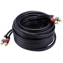 Шнур 2 RCA - 2 RCA OD4.0x8.0мм 10.0м позолоченный