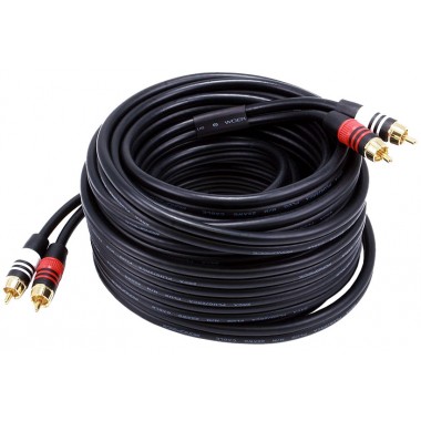 Шнур 2 RCA - 2 RCA OD4.0x8.0мм 10.0м позолоченный