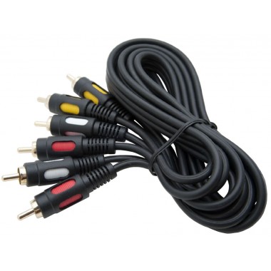 Шнур 3 RCA - 3 RCA OD4.0x12.0мм 7.0м позолоченный