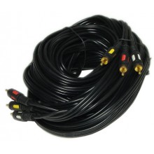 Шнур 3 RCA - 3 RCA OD4.0x12.0мм 15.0м позолоченный Шнур 3 RCA - 3 RCA OD4.0x12.0мм 15.0м позолоченный