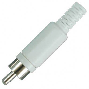 Разъём RCA (шт.) на кабель, белый