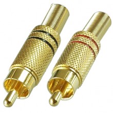 Разъём RCA (шт.) металлический позолоченный на кабель