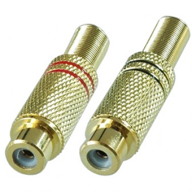 Разъём RCA (гн.) металлический позолоченный на кабель