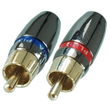 Разъём RCA (шт.) металлический позолоченный на кабель