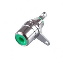 Разъём RCA (гн.) на корпус, зелёный Разъём RCA (гн.) на корпус, зелёный