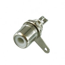 Разъём RCA (гн.) на корпус, белый Разъём RCA (гн.) на корпус, белый