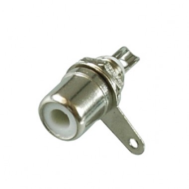 Разъём RCA (гн.) на корпус, белый