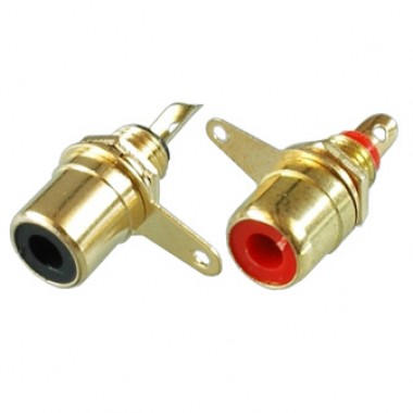 Разъём RCA (гн.) металлический позолоченный на корпус