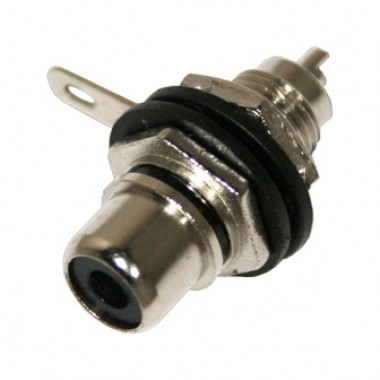 Разъём RCA (гн.) на корпус с изолятором, чёрный