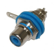 Разъём RCA (гн.) на корпус с изолятором, синий Разъём RCA (гн.) на корпус с изолятором, синий